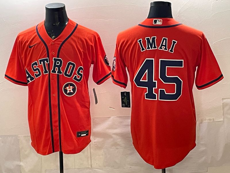 Men 2026 Houston Astros #45 Imai Orange Game Nike MLB Jersey style 006->pittsburgh steelers->NFL Jersey
